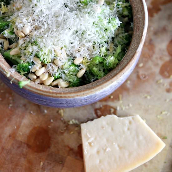 Parmesan and Pine Nut Broccoli