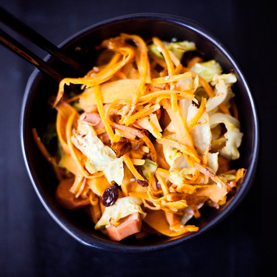 Shredded Sweet Potato Stir Fry