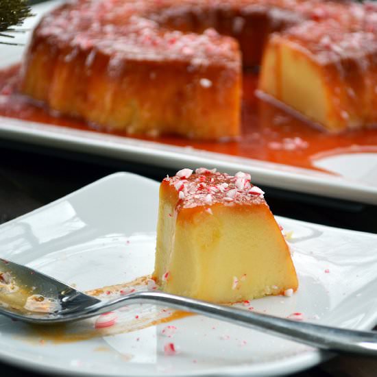 White Chocolate Flan w/ Peppermint