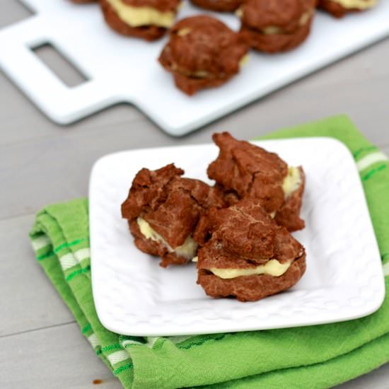 Chocolate Eggnog Cream Puffs