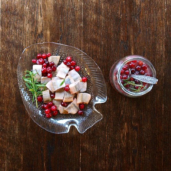 Herrings Marinated with Cranberries