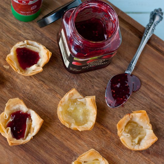 Raspberry Brie Phyllo Bites