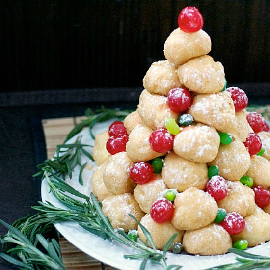 Festive Cream Puff Christmas Tree