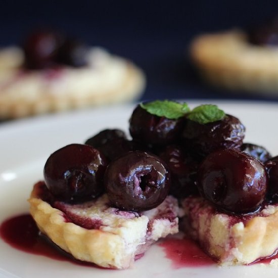 White Chocolate Tart with Cherries