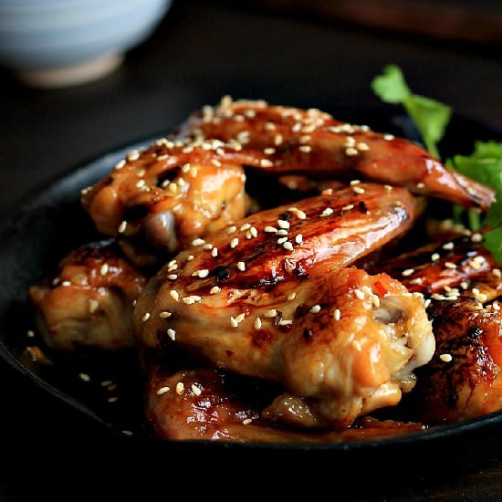 Sticky sesame chicken wings