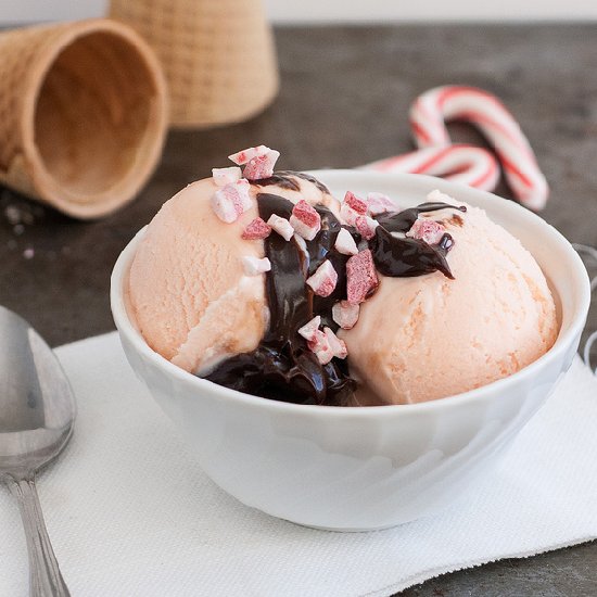 Pink Peppermint Stick Ice Cream