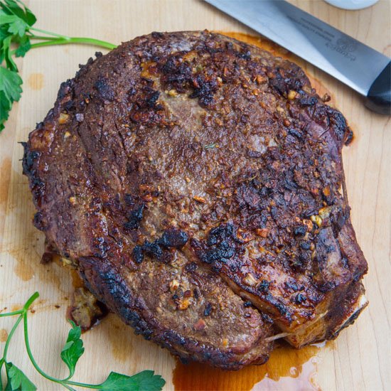 Mushroom Crusted Prime Rib Roast