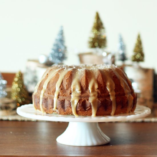 Eggnog Salted Caramel Cake