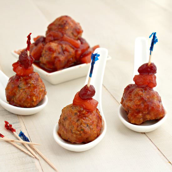 Cranberry-Pineapple Glazed Meatball