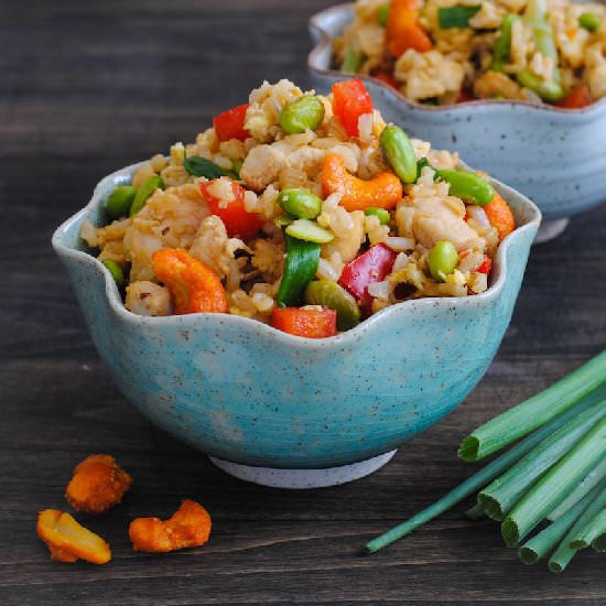 Sriracha Cashew Chicken Fried Rice