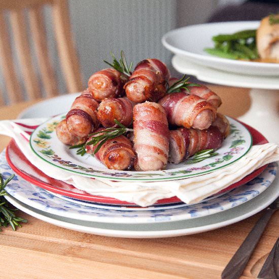 Pigs in Rosemary Infused Blankets