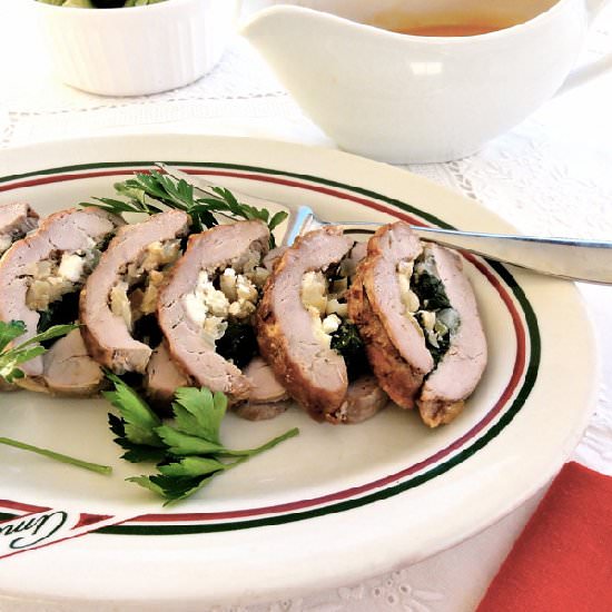 Spinach and Feta Stuffed Pork