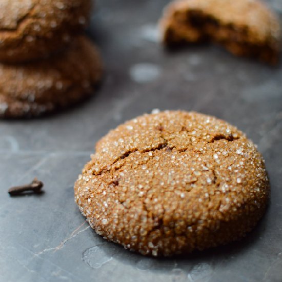 Chewy Gingery Molasses Cookies