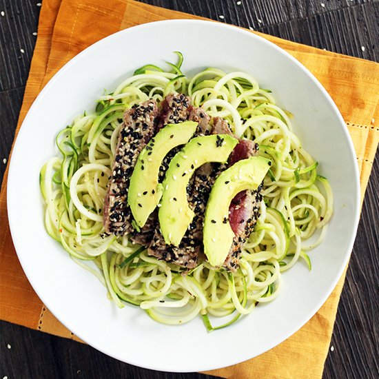 Sesame Tuna Zucchini Noodles