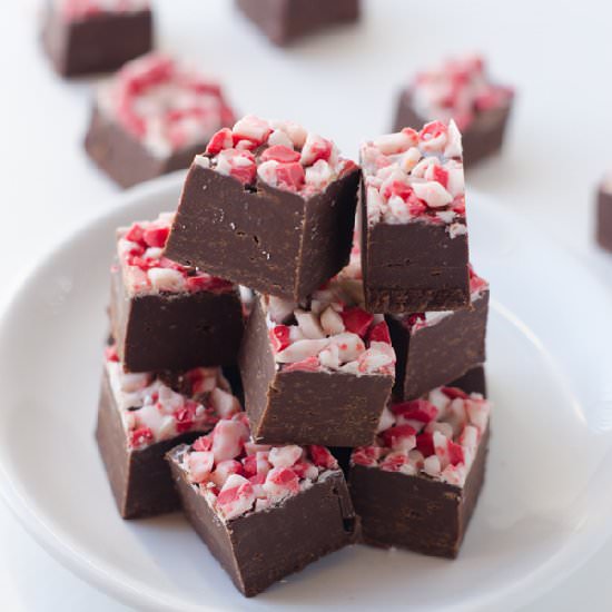 Dark Chocolate Peppermint Fudge