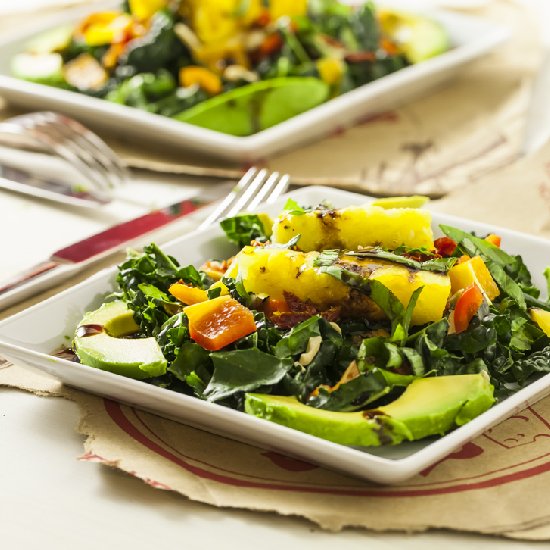 Grilled Pineapple Kale Salad