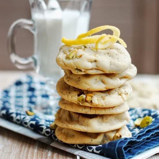 Chewy Lemon Cookies with Pistachios