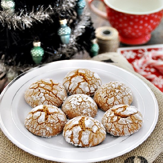 Spiced Gingerbread Crinkle Cookies