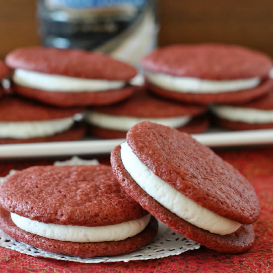 Red Velvet Brownie Pies