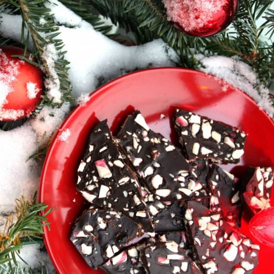 Candy Cane Carob Bark (Vegan)