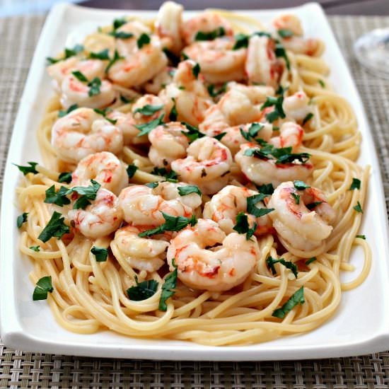 Shrimp Scampi with Spaghetti