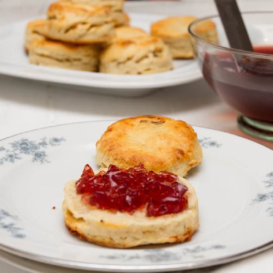 Stilton Scones with Sloe Port Jelly