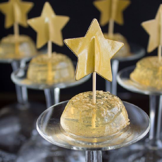 Champagne Jello Shots w/ Raspberry