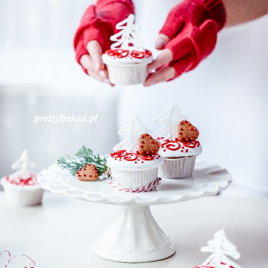 Christmas tree vanilla cupcakes