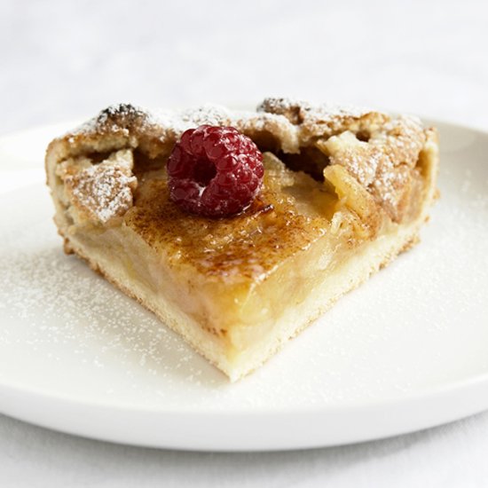 Apple pie with raspberries