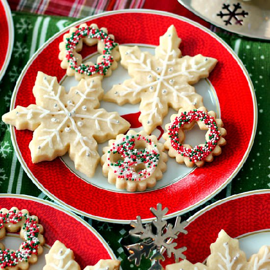 Shortbread Snowflake Cookies