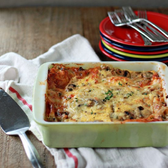 Mushroom Swiss Breakfast Strata