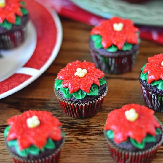 Poinsettia Cupcakes