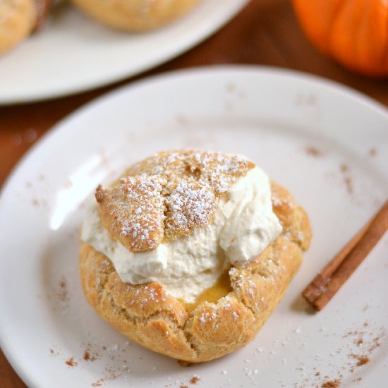 Pumpkin Pudding Filled Cream Puffs