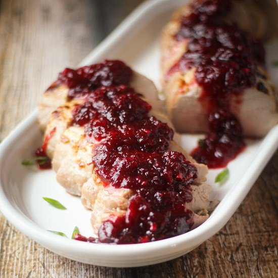 Pork with Chipotle-Cranberry Sauce