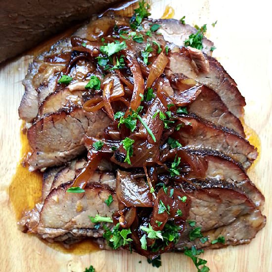 Beer Braised Brisket with Onion Jam