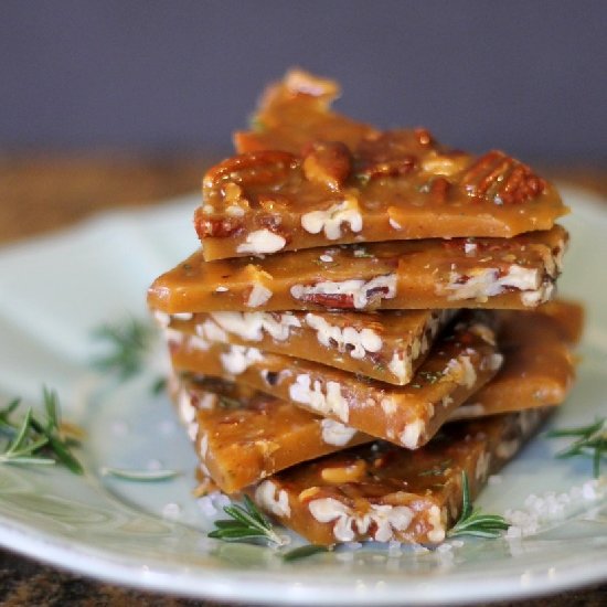 Salted Rosemary Pecan Brittle