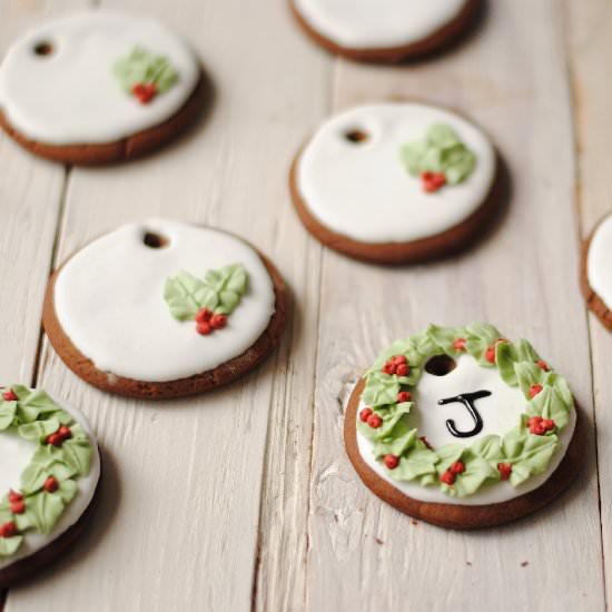 Holly Jolly Gift Tag Cookies