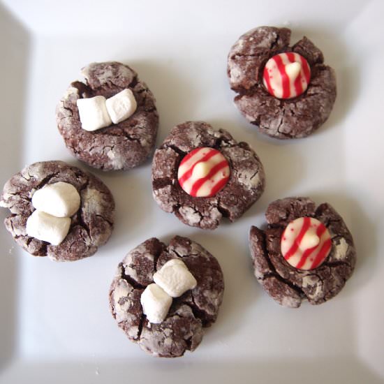 Holiday Cocoa Thumbprint Cookies