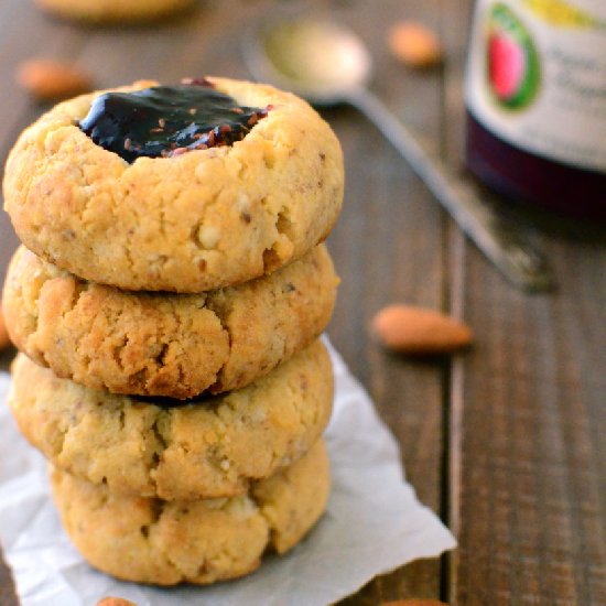 Almond Thumbprint Jam Cookies