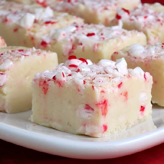 White Chocolate Peppermint Fudge