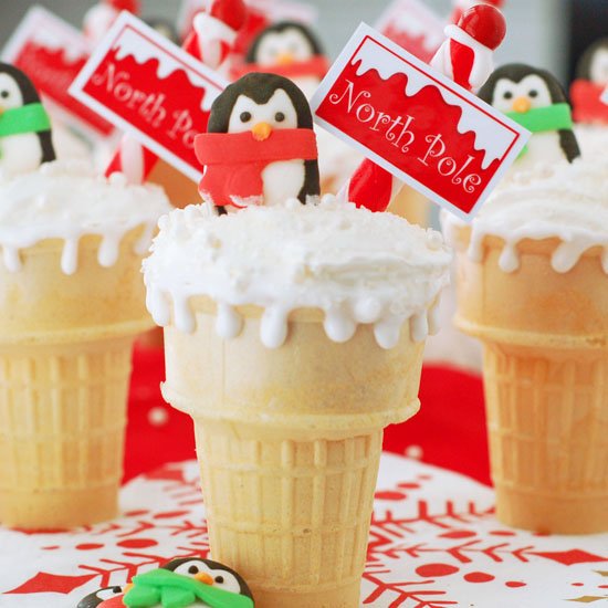 North Pole Dirt Cake Cones