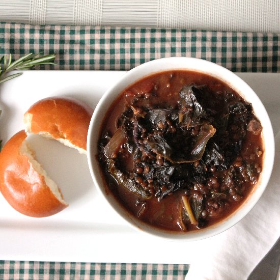 Hearty Kale, Lentils & Sausage Soup