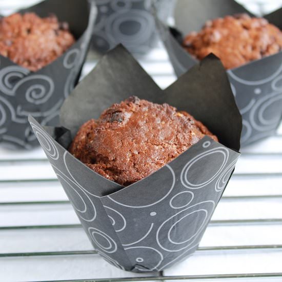 Double Chocolate Rum & Raisin Muffins