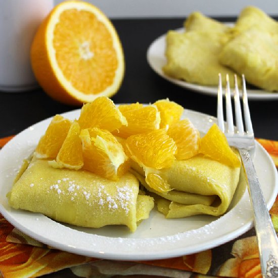 Orange Cheese Blintzes