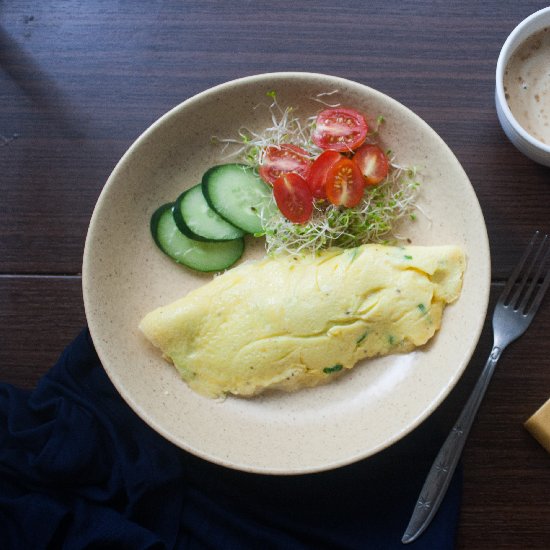 Alfalfa and Cream Cheese Omelette