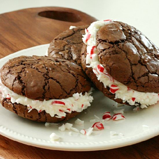 Peppermint Brownie Sandwiches