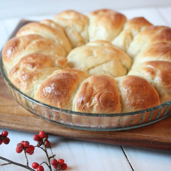 Homemade Bread Rolls in a Wreath