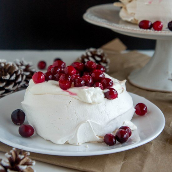 Candied Cranberry Pavlova