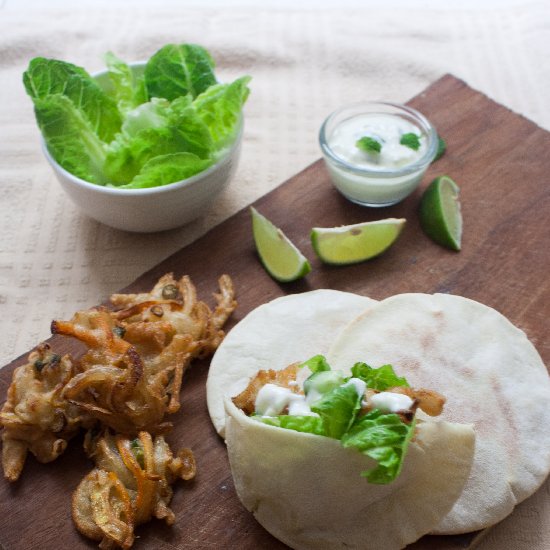 Onion and Cassava Bhajis