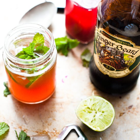 Rhubarb Gingerbeer Cocktail